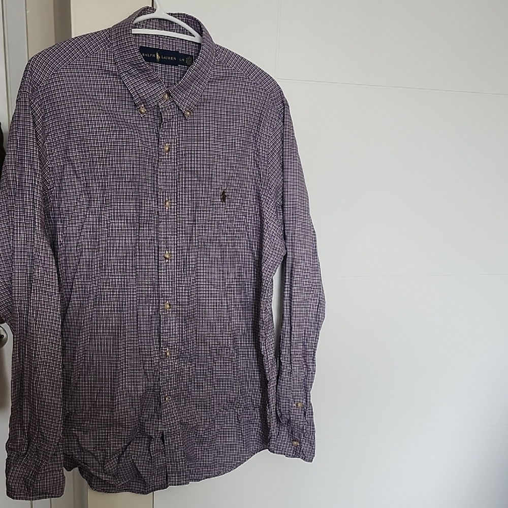 Ralph Lauren Size L Purple Checkered Shirt
